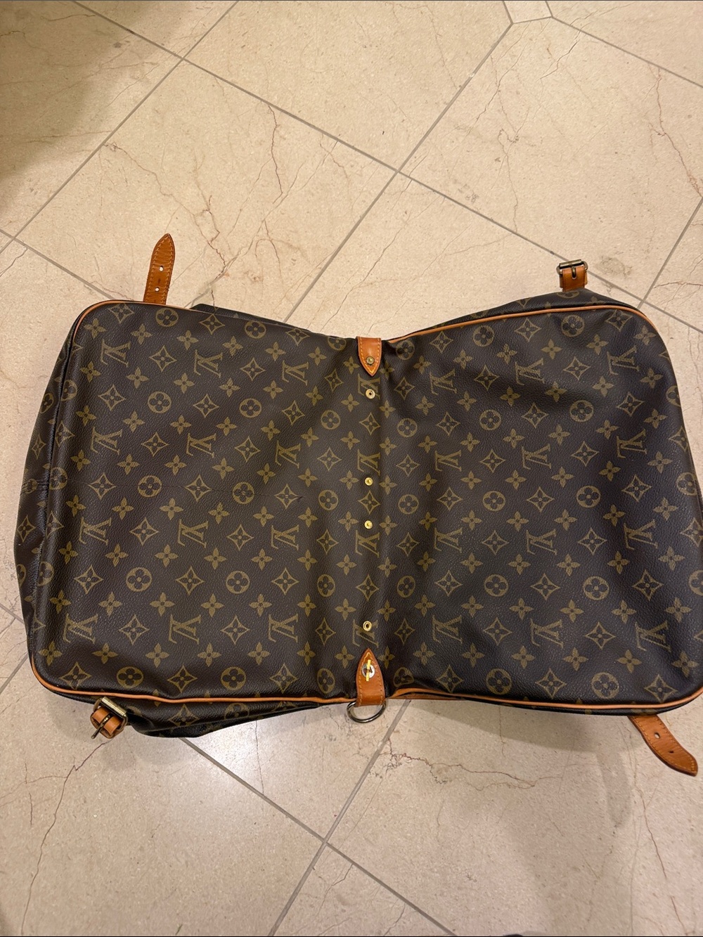 Classic Monogram Canvas Messenger Bag in Brown with Tan Trim - Picture 6 of 11